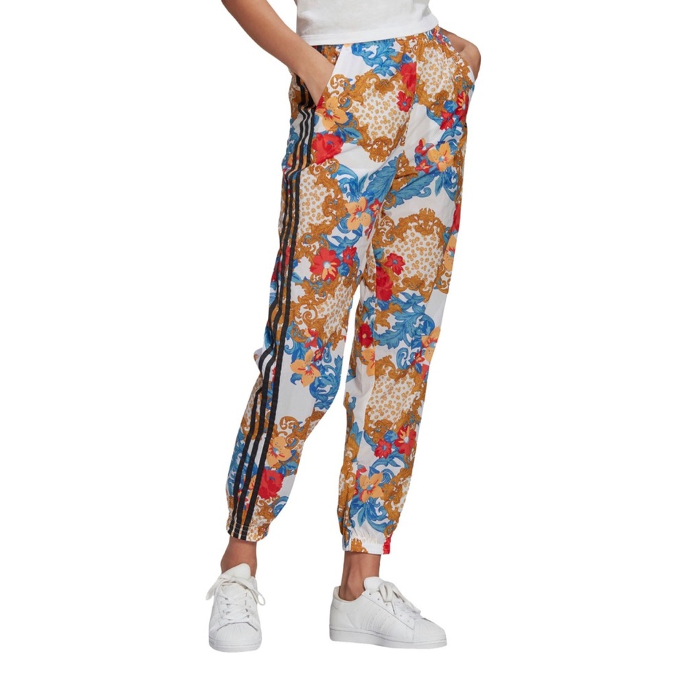Adidas Originals HER Studio London Track Pants Floral Orange Red Gold Size Small